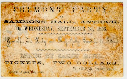invitation card for dance on
 Wednesday, September 3rd, 1856